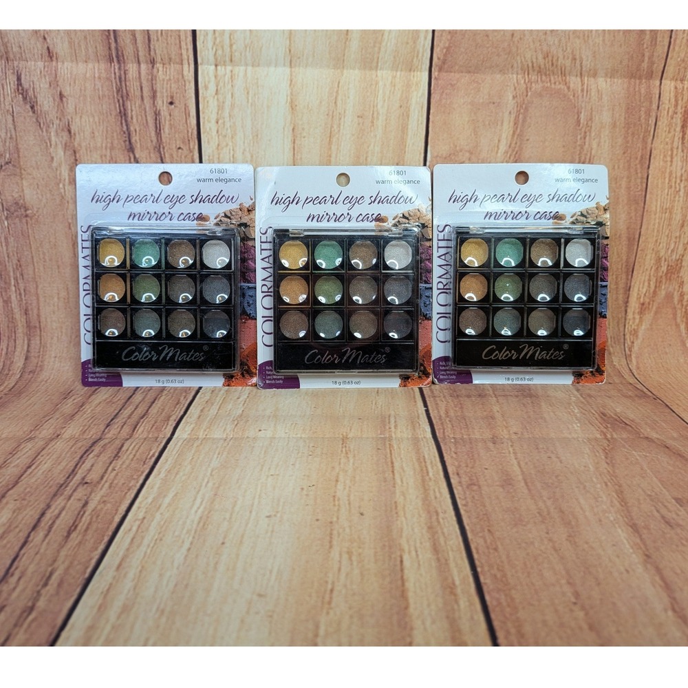 3 PK ColorMates High Pearl Eyeshadow Palette Mirror Case Warm Elegance 12 Shade